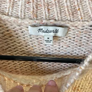 Madewell Women's Beige Cream Long Sleeve‎ Wool Sweater Size Medium thumbnail 3