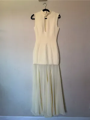 House of CB RAPHAELLA Butter Yellow Keyhole Maxi Dress size M NWOT thumbnail 2