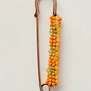 NWT Free People Beaded Shoe Pin in Orange/Green thumbnail 2