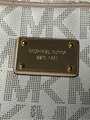 Michael Kors Cream and Tan Monogram purse thumbnail 3