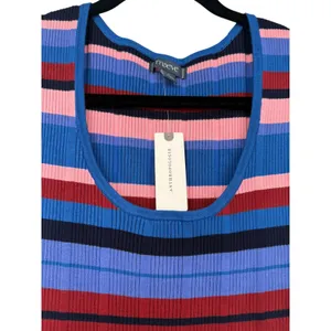 NWT Anthropologie Maeve Beca Ribbed Sweater Fit & Flare Striped Mini Dress Sz M thumbnail 9