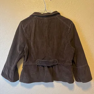Style & Co Brown Corduroy Bell Sleeve Blazer Jacket Medium Y2K thumbnail 2