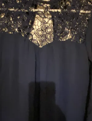 Trixxi Mini Dress Navy Blue W/ Lace Flare Long Sleeve thumbnail 3