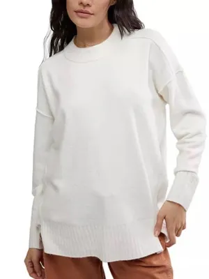 Free People Women's Phoebe Oversized Pullover Sweater wool blend cream medium thumbnail 6