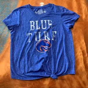 Denver Broncos Blue Turf Tie Front Tee Retro Brand thumbnail 1