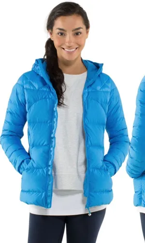Lululemon Fluffin' Awesome Goose Down Jacket Women's 8* Cornflower Blue Hooded thumbnail 1