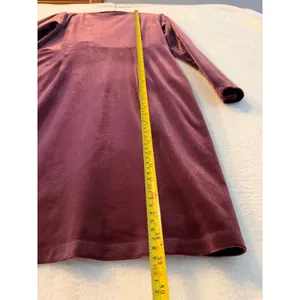 LOFT‎ Burgundy Velvet Wrap Front V-Neck Long Sleeve Mini Dress Plum Size L thumbnail 6