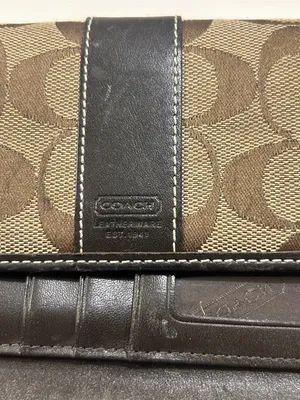 COACH Jacquard & Leather SIGNATURE C Checkbook Wallet With Checkbook Cover thumbnail 5