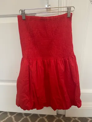 Simo Miller Red Via Smocked Mini Dress Size M! thumbnail 7