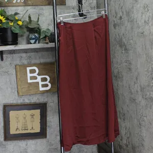 NWT Future Collective Holiday Flowy Satin Midi Skirt 92248804 Burgundy Red XS thumbnail 5