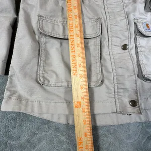 Carhartt Womens Medium Tan Ripstop Utility Field Jacket Chore Coat Beige Canvas thumbnail 8