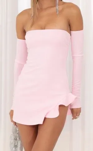 Lucy in the Sky scuba ruffle mini dress thumbnail 1