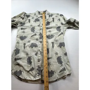 Woolrich Women's Long Sleeve Button-Up Corduroy Shirt Snow Bear Print Size S thumbnail 4