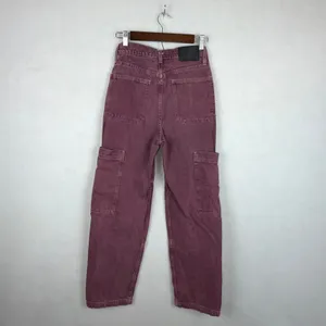 BDG Cargo Jeans Womens 26 100% cotton Plum Purple High Rise Straight Leg Denim thumbnail 5