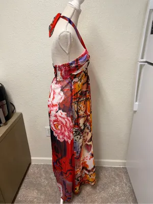 Xhilaration Floral Halter Maxi Dress Size Medium thumbnail 11