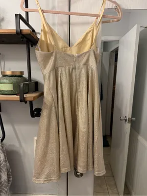 Lulu’s Gold Glitter A-Line Slip Dress thumbnail 4
