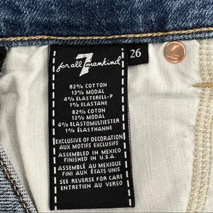 7 For All Mankind Luxe Vintage Skinny Jeans With Metallic Chevron Stripe Size 26 thumbnail 11