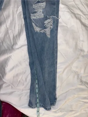 Vervet Light Blue Wash Distressed High Waisted Boyfriend Jeans size 29 thumbnail 6