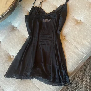 Victorias Secret Black Mesh Mini Slip Dress Lace Trimmed thumbnail 8