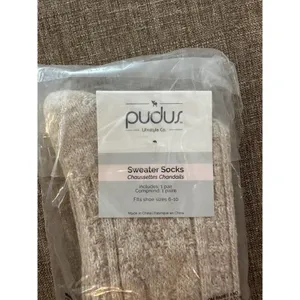 Push’s Sweater Socks Over the Knee Shoe Size 6-10 Cozy Cabin FabFitFun Beige NEW thumbnail 2