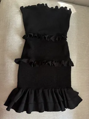 Black Ruffle Mini Dress thumbnail 1
