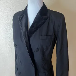 LAUREN Ralph Lauren black velvet trim blazer jacket WOMENS 6 thumbnail 3