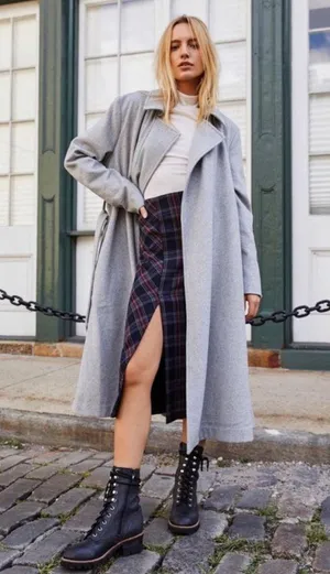 Free People Sierra Coat Wool Blend Wrap Jacket Gray Oversized Collar Size XS NWT thumbnail 1