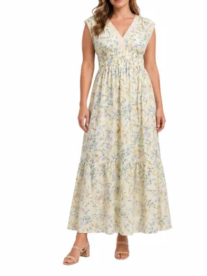 Taylor Maxi Dress 16W Yellow Floral Cotton Lace Smocked Waist NWT Cottagecore thumbnail 15