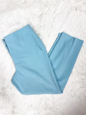 Talbots City Twill Ankle Pants Size 8 Light Blue Straight Leg Fully Lined thumbnail 3