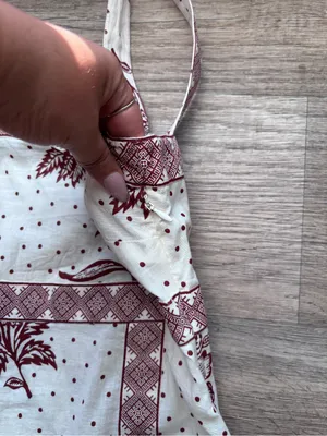 Cottagecore Cotton Linen Block Print Floral Polka Dot Maxi Dress Boho Tulip C. thumbnail 5