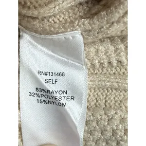 FATE Women Cable Knit Hoodie Sweater Cream Beige Long Sleeve Pullover Size M thumbnail 8