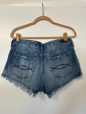 Abercrombie & Fitch Distressed Cut Off Jean Denim Shorts Womens 28 Blue thumbnail 6