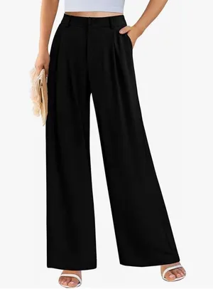 PRETTYGARDEN NEW Wide Leg Suit Loose Fit High Elastic Waisted Career Pant XL thumbnail 6