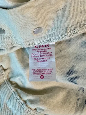 No Boundaries Tie Dye Denim Overalls Shorts XL 15-17 Raw Hem thumbnail 8