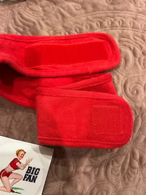 Red Knit Headband with ONE/SIZE Logo thumbnail 3