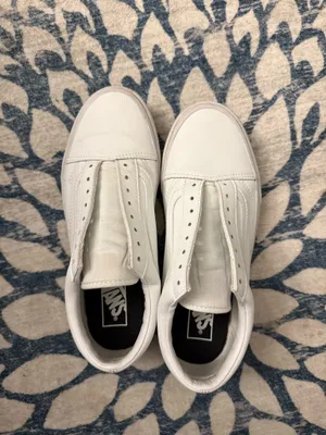 White Old School Vans thumbnail 3