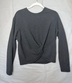 lululemon athletica tuck and gather Twist Front Pullover - Charcoal thumbnail 1