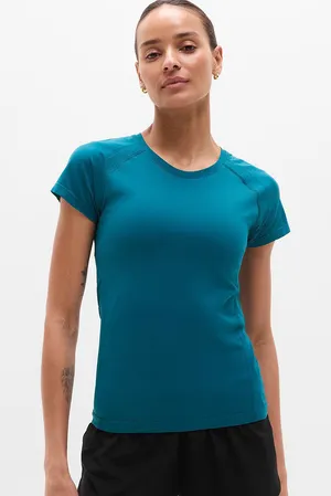 Athleta Momentum Seamless Tee - Coastal Teal thumbnail 1