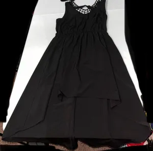 💙 Dots High Low V Neck Dress Black Size M thumbnail 1