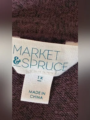 Market & Spruce 3/4 inch Sleeve Top in Plum Size 1X thumbnail 2