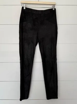 Free People Women’s Small Black Faux Suede Leggings Pants thumbnail 1