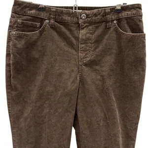 St Johns Bay Brown Corduroy Boot Cut Cotton Blend Pants Womens Petite 12 thumbnail 2