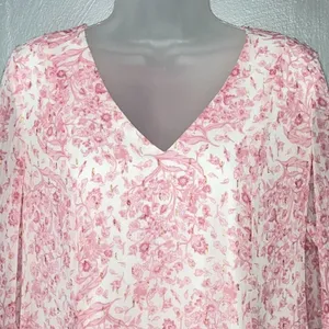 INC Babydoll Dress Size S Pink Floral Chiffon Coquette Feminine Romantic Sheer thumbnail 3