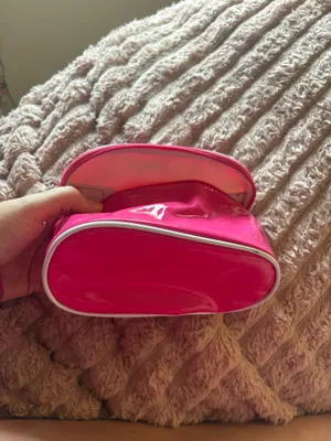 Pink Clear Vinyl Cosmetic Pouch - Women Bags thumbnail 4