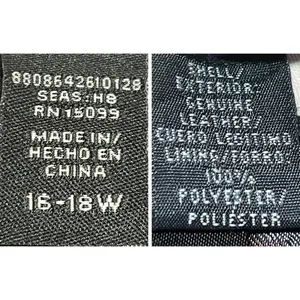 Genuine Black Leather Jacket Plus 16-18W Full Zip Lined‎ Minimalist Patina Retro thumbnail 5