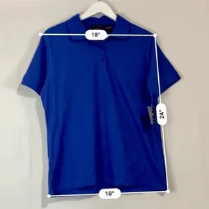 Polo Ultra Club Women’s Button Short Sleeve University Blue Size Large NWT thumbnail 9