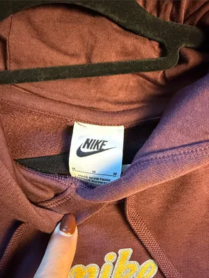 Nike Maroon Hoodie with Yellow Swoosh thumbnail 2