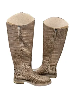 Sam Edelman Fable Cedarwood Croc Leather Tall Riding Boots Size 8 New in Box thumbnail 11