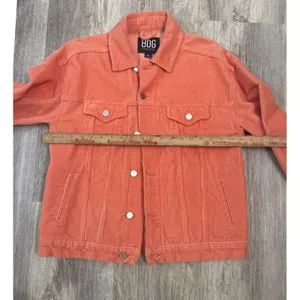 BDG Urban Outfitters Coral Corduroy Trucker Jacket Womens‎ Size Small Oversized thumbnail 4