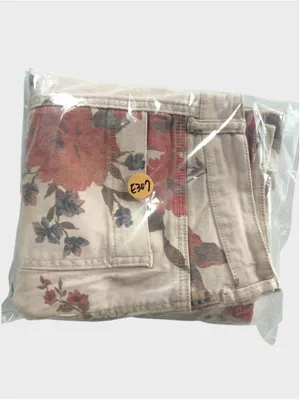 Easel Floral Print Barrel Denim Pants Size L thumbnail 10